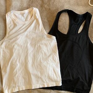 lululemon athletica White and Black Tank Tops